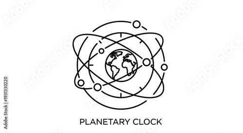 Planetary clock with globe and rings.