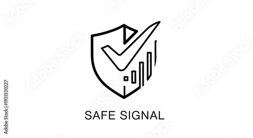 Safe signal shield icon with checkmark.