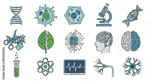 Science and medical icons collection.