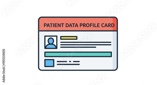 Patient Data Profile Card Icon for Healthcare and Medical Records Management