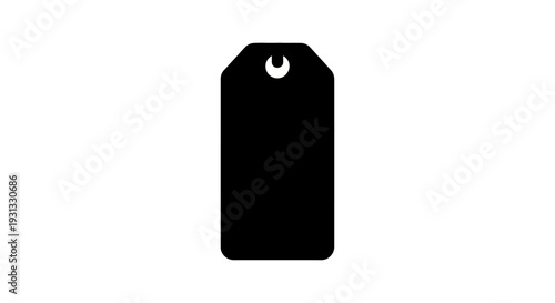 Versatile black minimalist tag icon for clear identification and effective labeling, perfect for digital design, product details, and organizational graphics