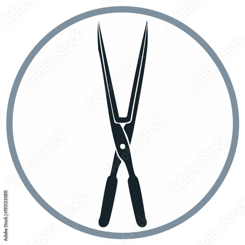 Stylized Silhouette of Surgical Forceps Inside a Circle
