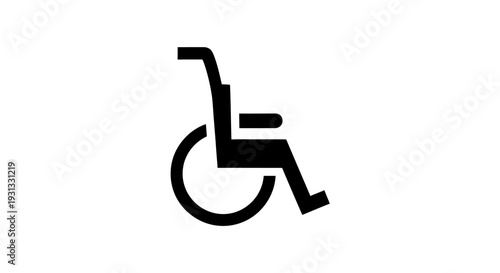 Solid black silhouette icon of a wheelchair, a universal symbol for accessibility, mobility assistance, and inclusive design for people with physical disabilities