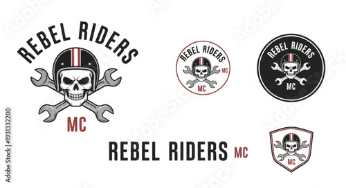 Rebel Riders MC Skull Logo Collection.