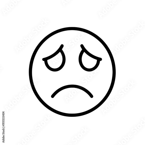 Frowning Face Outline UI Icon for Mobile Interface