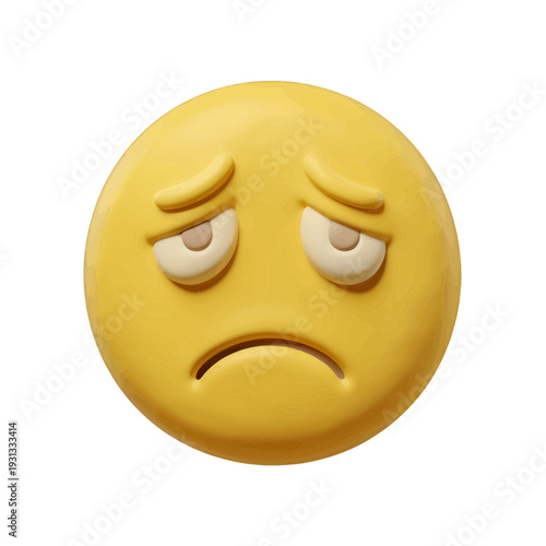 Frowning Sad Emoji 3d Icon for App UI