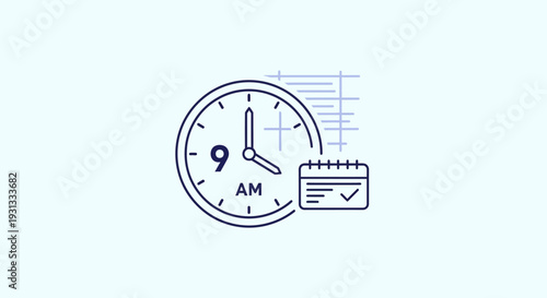 Clock and Calendar Icons Representing Time Management and Scheduling.