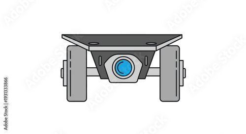 Close-up view of a compact backup camera system for vehicles.