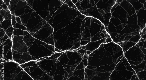 Black marble surface with white veins pattern texture background.