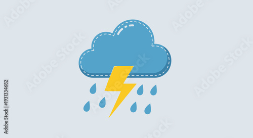 Weather icon depicting a stormy cloud with lightning and rain.