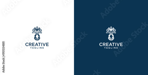 unity human logo and chat bubble logo vector icon