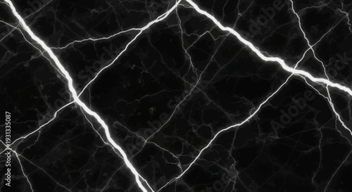 Electricity Lightning Strikes on Dark Background.