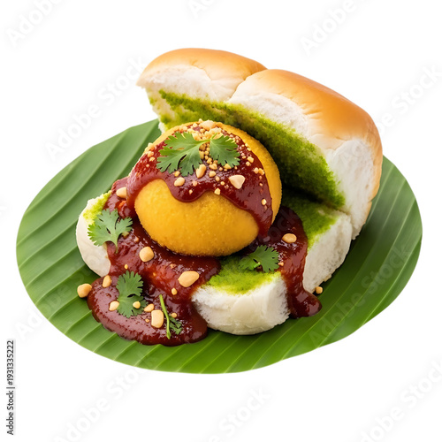 Vada Pav Indian Street Food Burger with Green Chutney