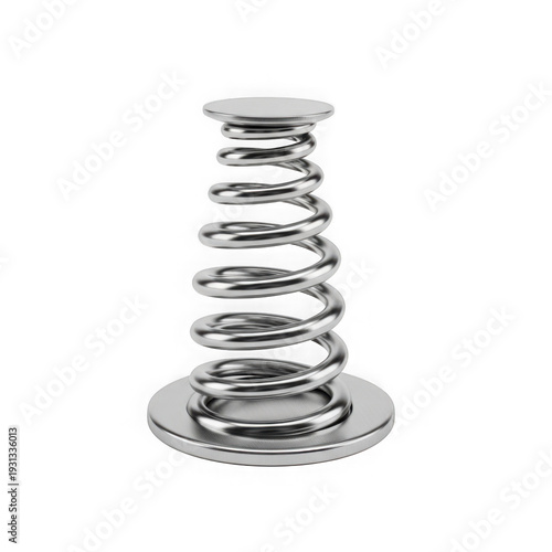 A modern silver candlestick with a spiral design on a round base