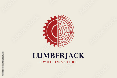 Lumberjack design element vector icon with creative unique concept