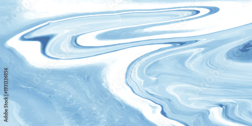 A vibrant blue liquid surface ripples with concentric waves and splashes, creating a fresh, abstract nature backdrop