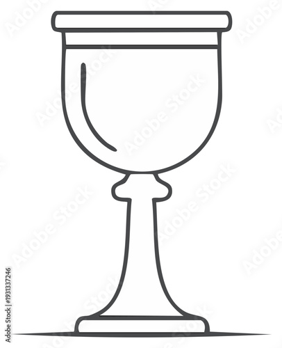 Outline illustration of a chalice or goblet on a white background.