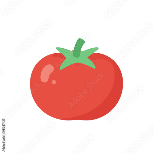 Red Tomato Food Nutrition Vector Icon for App UI