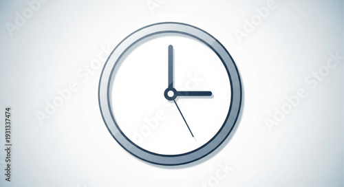 Modern minimalist analog clock face showing time.