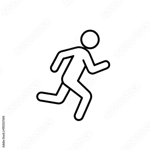 Running Person Line Icon for Mobile Interface