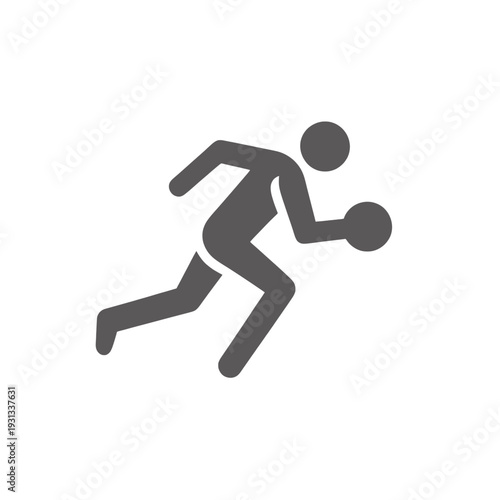 Running Person Outline Flat Vector Icon for App UI