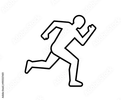 Running Person Outline UI Icon for Mobile Interface