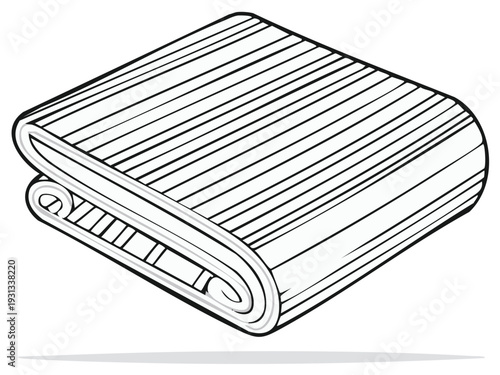 Neatly Folded Striped Fabric Ready for Use, Laundry, Storage or Display on a Shelf