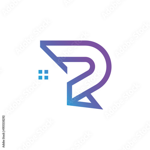 Letter R design element vector icon idea with creative house concept