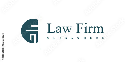 Law firm design element vector idea with creative concept