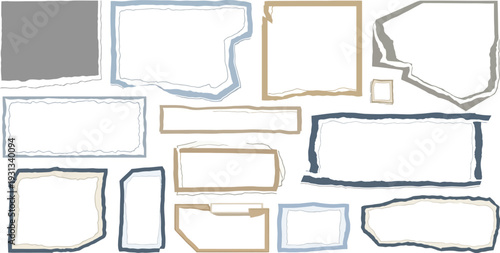 Collection of assorted rectangular shapes with varied outlines and frames