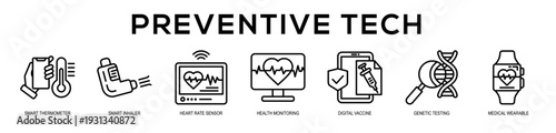 Preventive Tech web banner icon illustration concept
