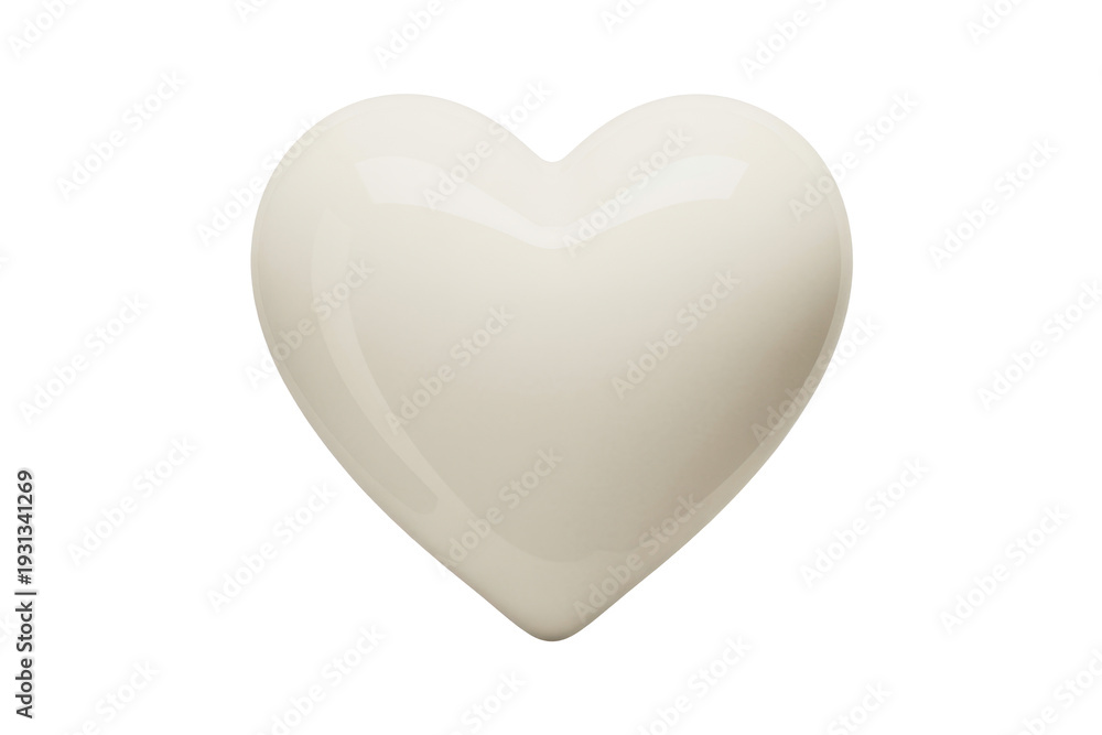 Obraz premium Light beige heart shiny smooth soft isolated on a transparent background