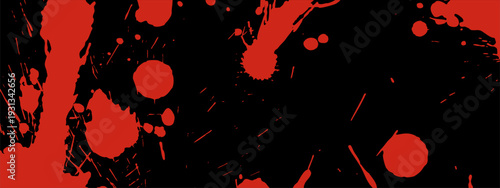 Spooky blood texture. Ink blot red splashes and streaks for backgrounds.