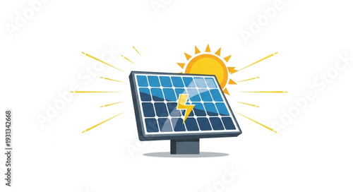 Solar panel generating clean energy from the sun.
