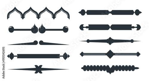 collection of decorative dividers horizontal lines and ornate graphic separators for elegant design and text embellishment