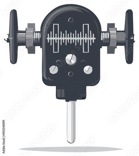 Vintage Sound Meter Device with Dials and Indicator Display