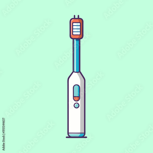 Isolated digital thermometer with orange sensor and LCD display illustration