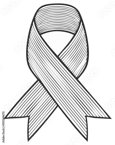 Awareness ribbon illustration, symbol of support for various causes