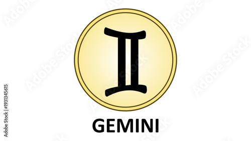 Premium Gemini zodiac sign icon isolated on white background.