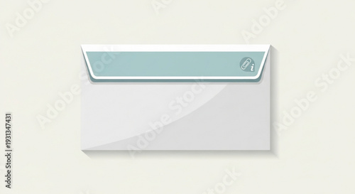 Closed white envelope with blue seal on light background symbolizing secure communication and correspondence