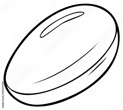 Simple Outline Drawing of a Round Soap Bar