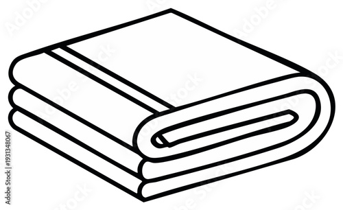 Folded Towels Illustration Outline Stack of Fresh Clean Laundry and Linens