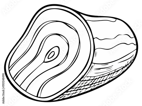 Raw Steak Cut Outline Illustration