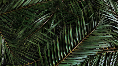 Palm Sunday background poster, date palm leaves, dark rich color, copy space for text