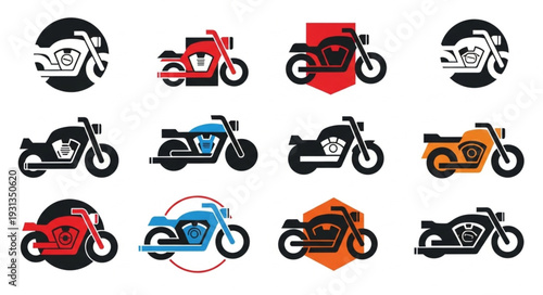 Collection of Motorcycle Icons and Logos.