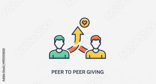 Peer to Peer Giving Concept with Two People Exchanging Value.