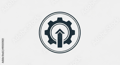 Gear with upward arrow inside circle icon.