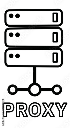 Proxy Server Network Connection Illustration: Establishing Secure Internet Access, Filtering Data, Securing Web Traffic, Cloud Computing, Data Transfer, Website Connectivity, Virtualization, and Netwo