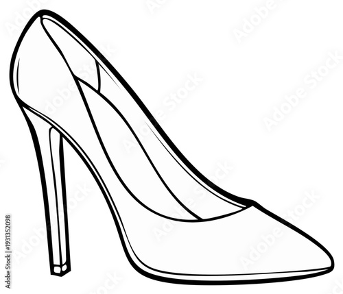 Elegant high heeled shoe illustration isolated on white background