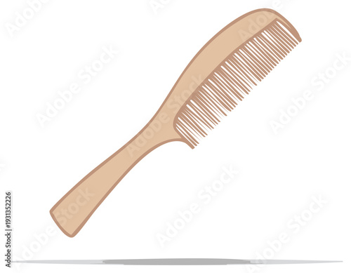 Wooden comb illustration hair care cosmetic grooming